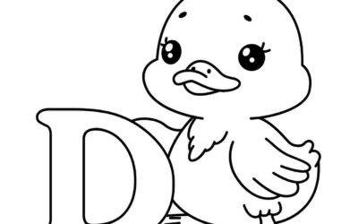 D is for Duck Alphabet Coloring Page