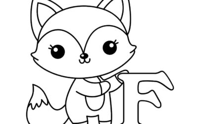 F is for Fox Alphabet Coloring Page