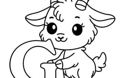 G is for Goat Alphabet Coloring Page