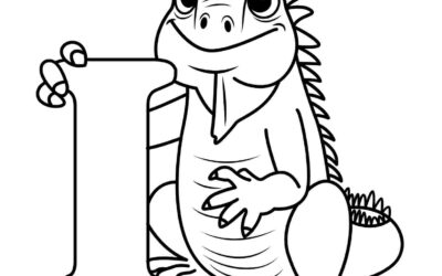 I is for Iguana Alphabet Coloring Page