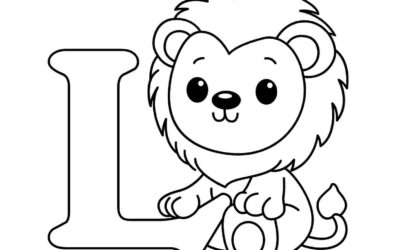 L is for Lion Alphabet Coloring Page