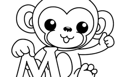 M is for Monkey Alphabet Coloring Page