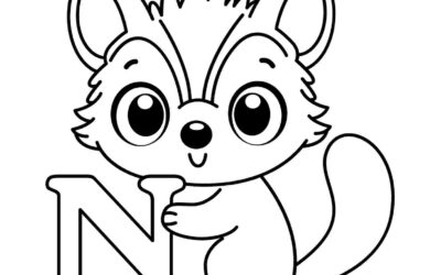 N is for Numbat Alphabet Coloring Page