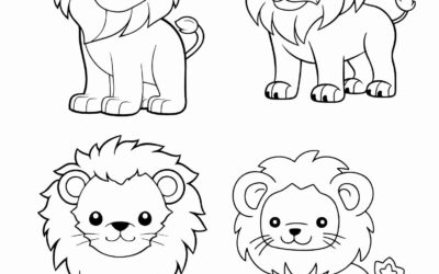 Lion Cubs Coloring Page