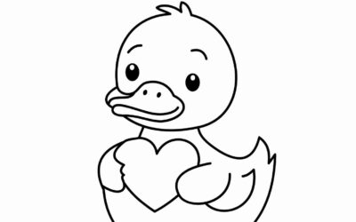 Love Duck Coloring Page