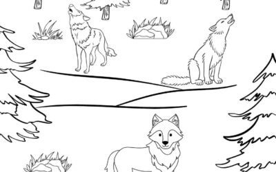 Pack of Wolves Coloring Page