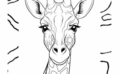 Realistic Giraffe Coloring Page