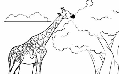 Realistic Giraffe Coloring Page 2