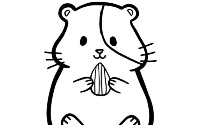 Simple Hamster Coloring Sheet