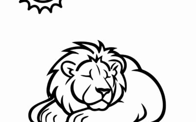 Sleeping Lion Coloring Page