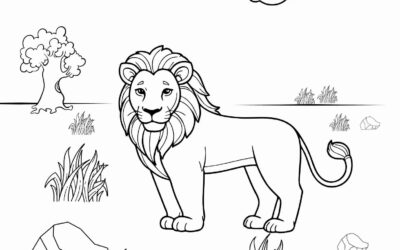 Standing Lion Coloring Page