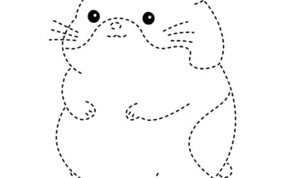 Trace and Color Hamster Coloring Page