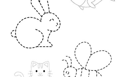 Tracing Animal Shape Coloring Page