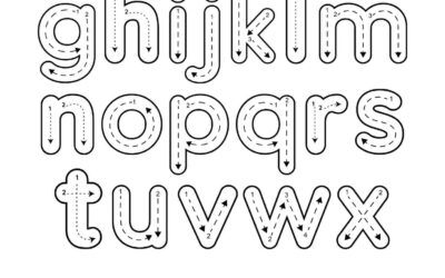 Lowercase Alphabet trace and coloring sheet