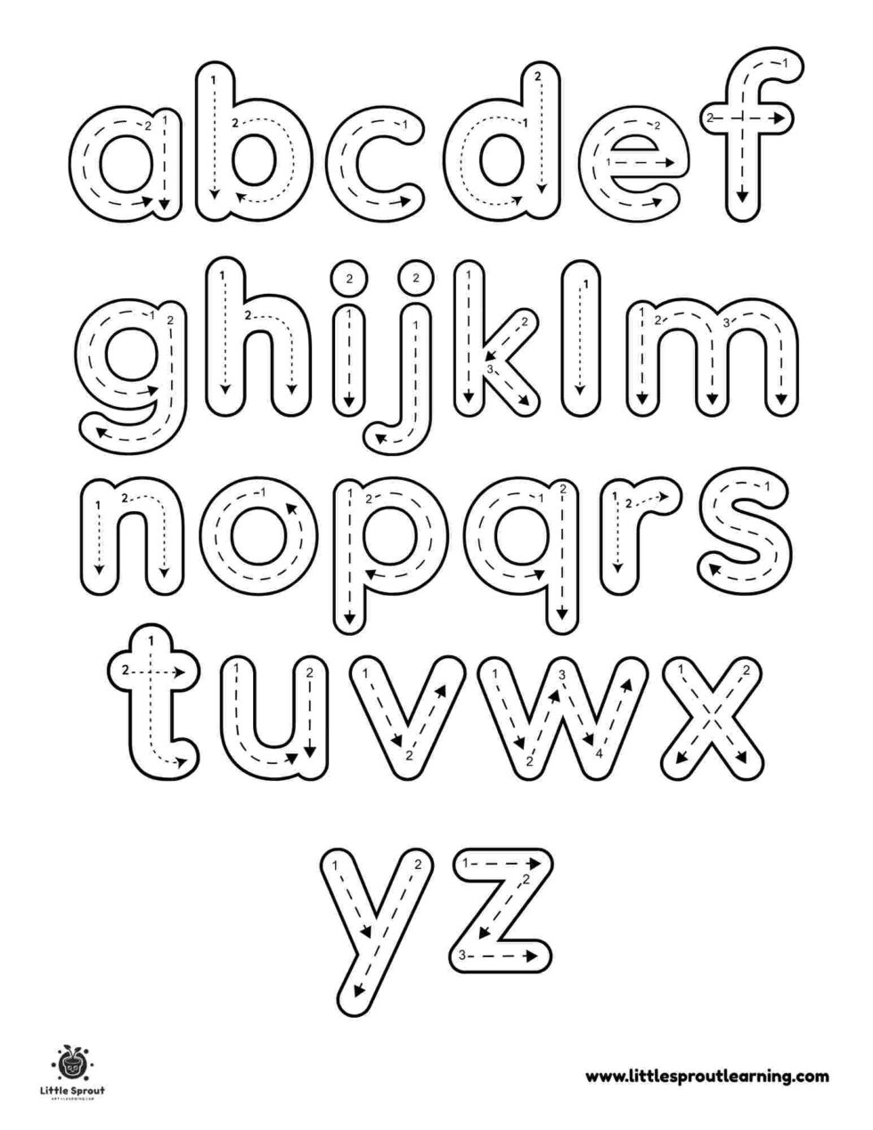 Free Alphabet Coloring Pages Printable A To Z Fun For Kids Little 