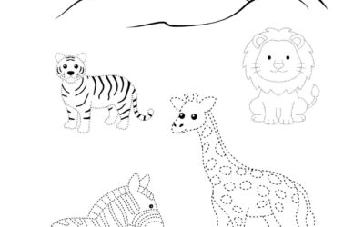 Tracing Saharrah Animals Shapes Coloring Page