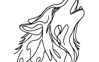 Wolf Line Art Coloring Page