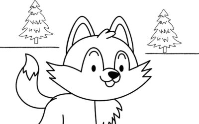 Young Wolf Coloring Page