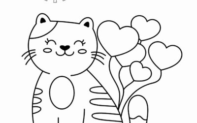Cute Cat Coloring Page