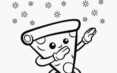 Dancing Pizza Food Coloring Page