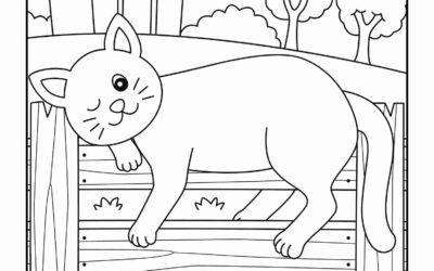 Farm Cat Coloring Page