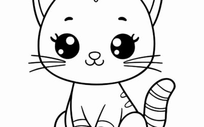 Simple Cat Coloring Page