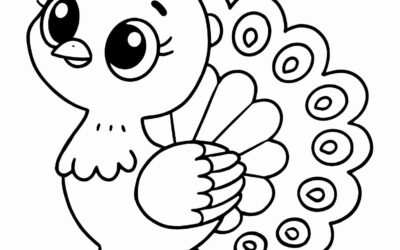 Simple Peacock Coloring Page