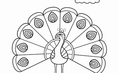 Standing Peacock Coloring Page