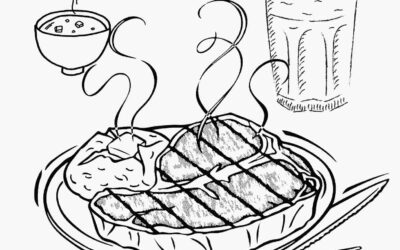 Steak and Potato Food Coloring Page