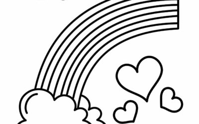 Cloud in the Sky Rainbow Coloring Page