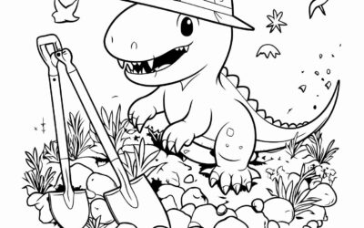 Dinosaur T Rex Coloring Page for Kids