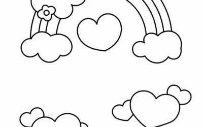Rainbow Hearts Coloring Page