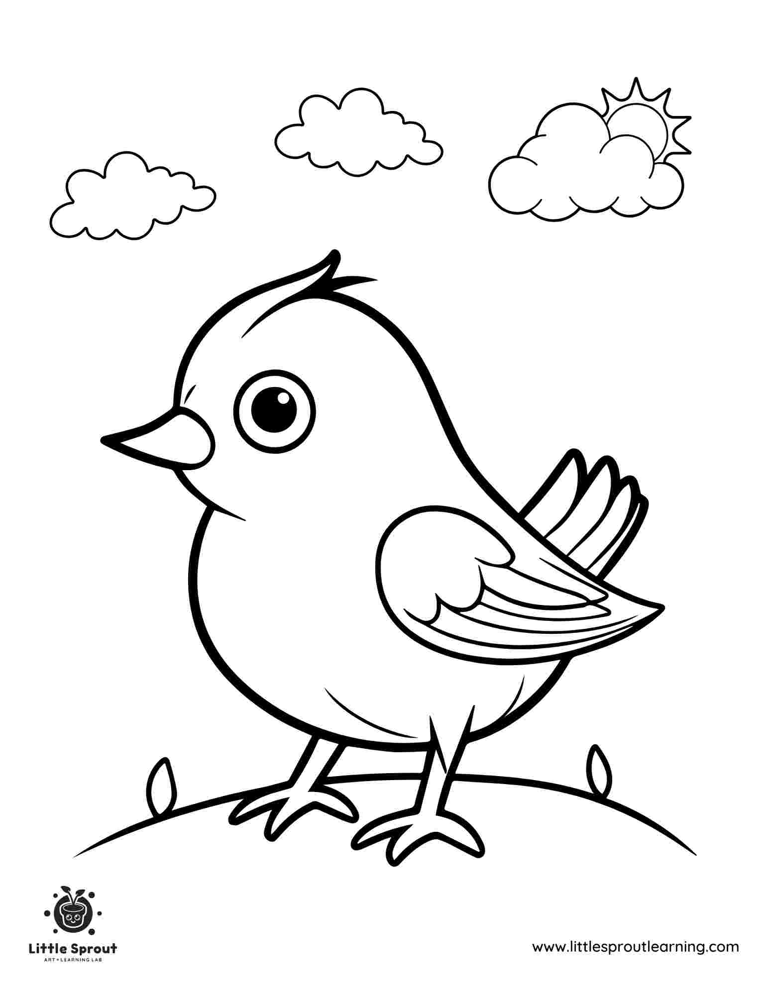 Bird Coloring Page for Toddlers