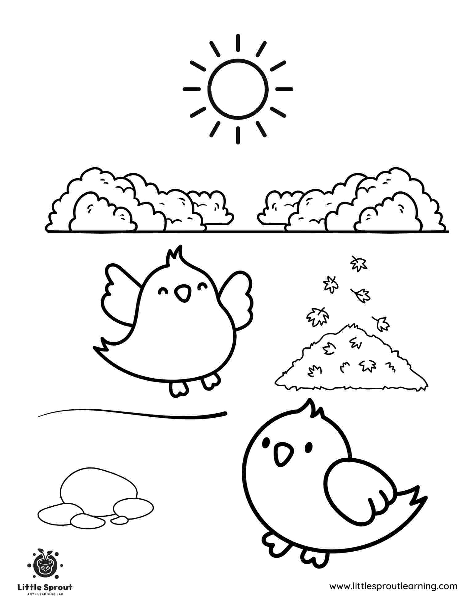 Cute Bird Coloring Page 2