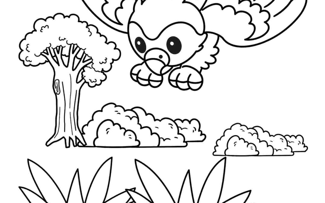 cute hunting eagle coloring page