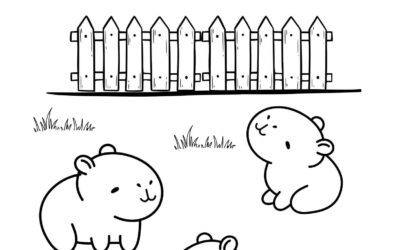 Capybara Coloring Sheet