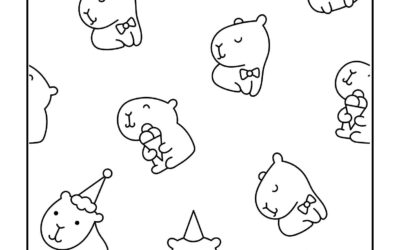 Capybara Pattern Coloring Page