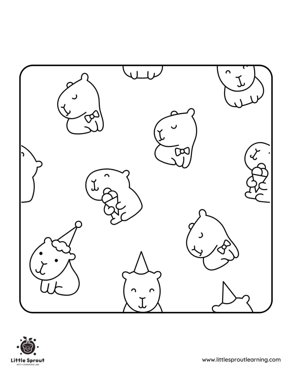 20 Free Capybara Coloring Sheets For Children - Little Sprout Art ...