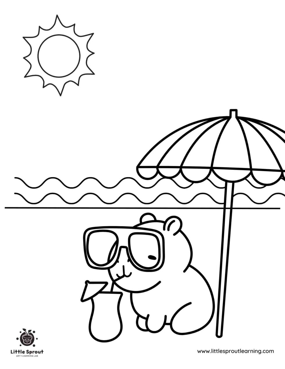 20 Free Capybara Coloring Sheets For Children - Little Sprout Art ...
