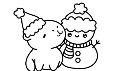 Christmas Capybara Coloring Page