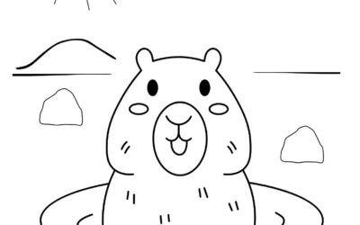 Cute Capybara Coloring Page