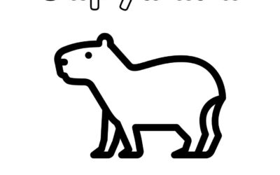 Easy Capybara Coloring Page for Kids