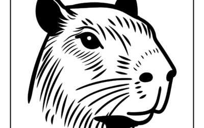 Headshot Capybara Coloring Page