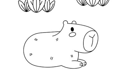 Resting Capybara Coloring Page
