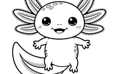 Baby Axolotl Coloring Page