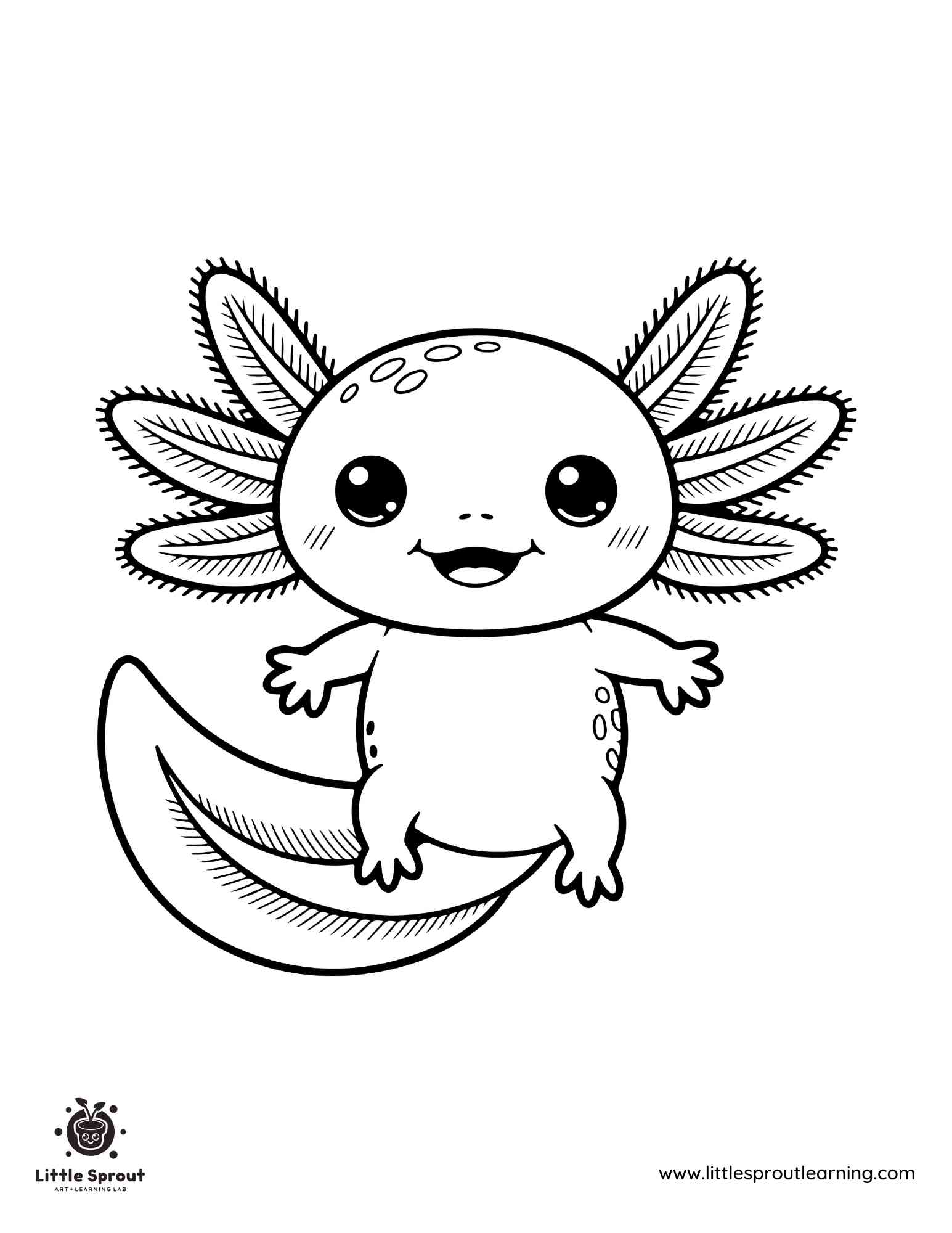 Baby Axolotl Coloring Page