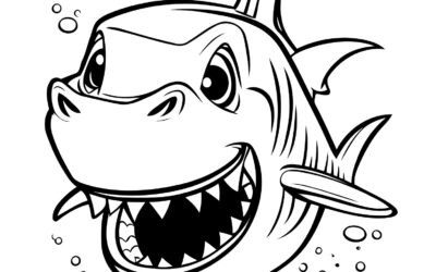 Cartoon Shark Coloring Page
