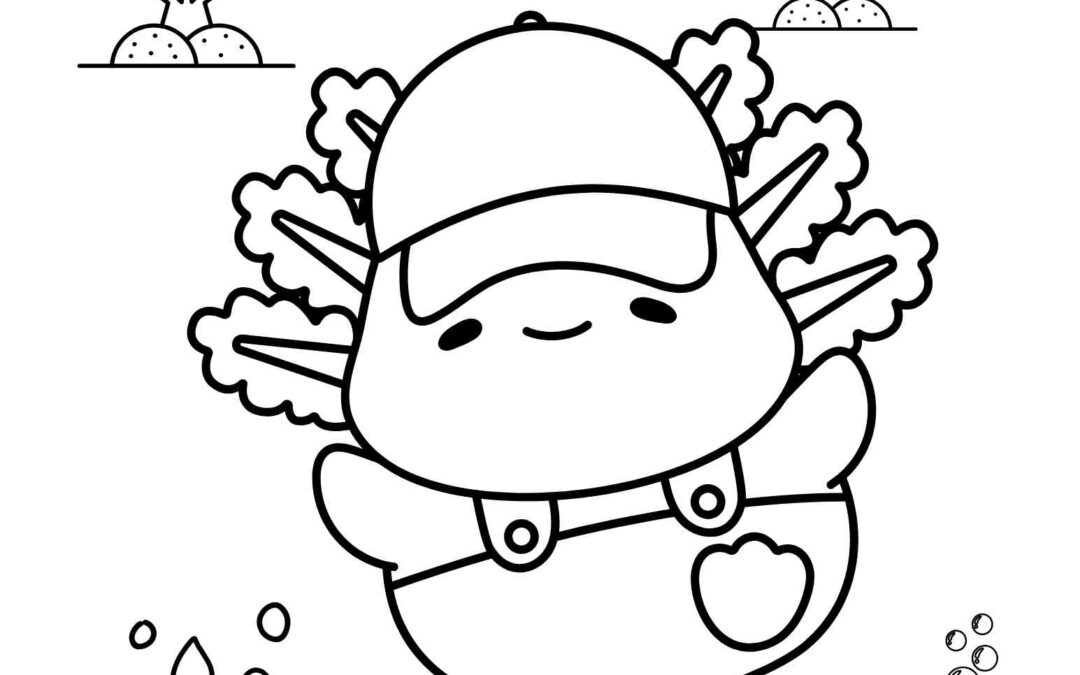 Dancing Axolotl Coloring Page