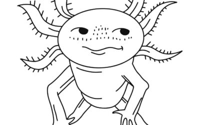 Grumpy Axolotl Coloring Page