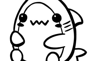 Kawaii Shark Coloring Page